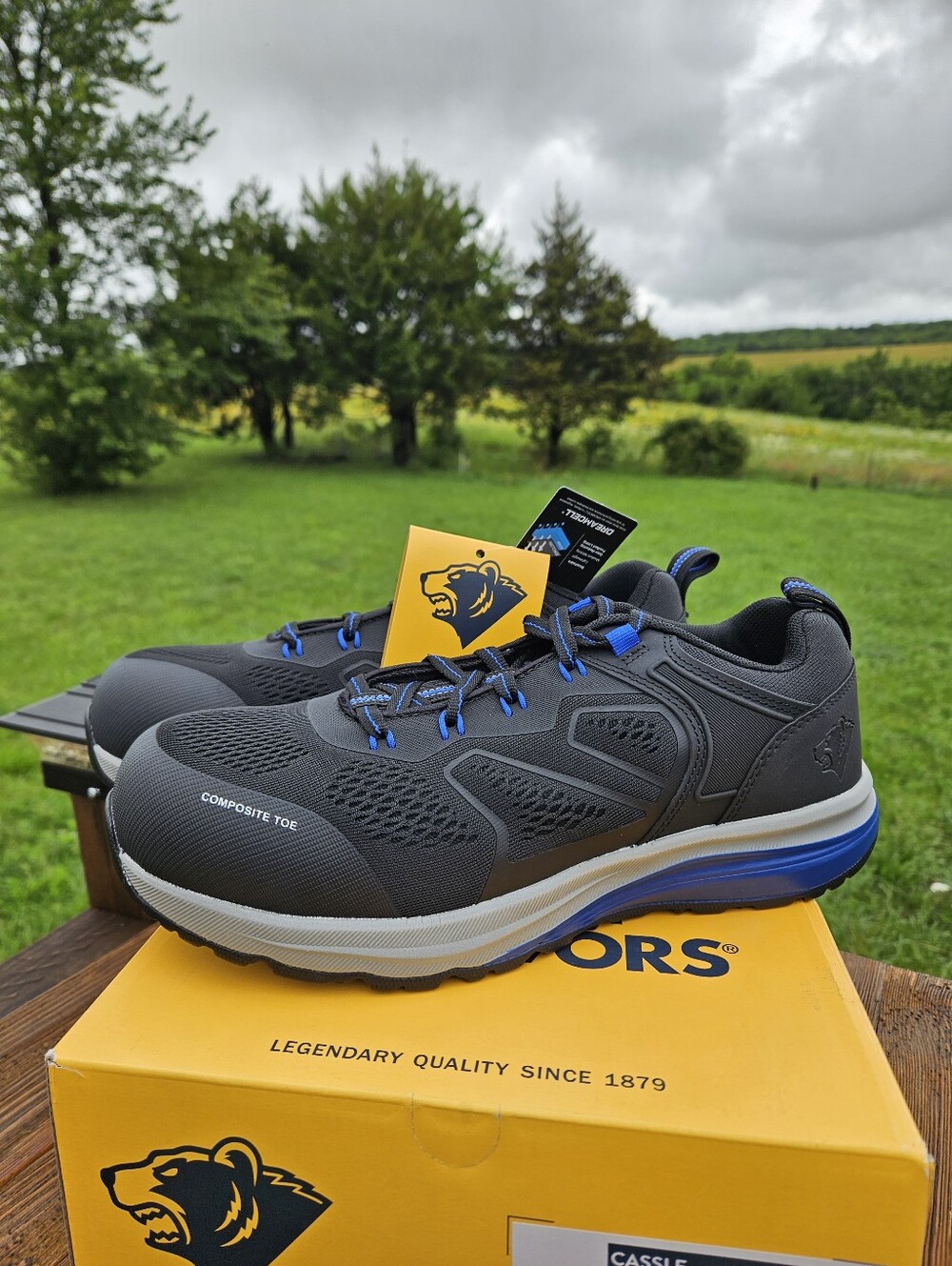 Herman Survivors CASSLE Composite Toe Work Shoes Men's Black Blue NEW NIB #safet